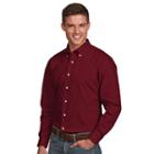 Men's Antigua Dynasty Modern-fit Solid Button-down Shirt, Size: Xl, Dark Red