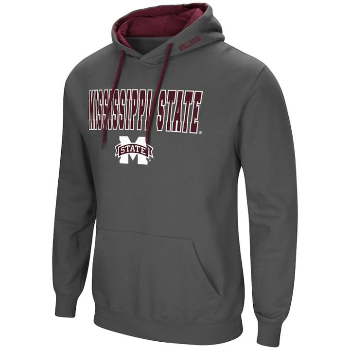 Men's Mississippi State Bulldogs Pullover Fleece Hoodie, Size: Xxl, Silver