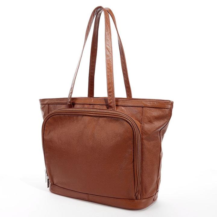 Amerileather Cosmopolitan Leather Tote, Women's, Brown