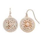 Croft & Barrow&reg; Medallion Disc Drop Earrings, Women's, Med Pink