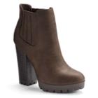 Candie's&reg; Women's Double Gore Heeled Booties, Girl's, Size: 10, Dark Brown