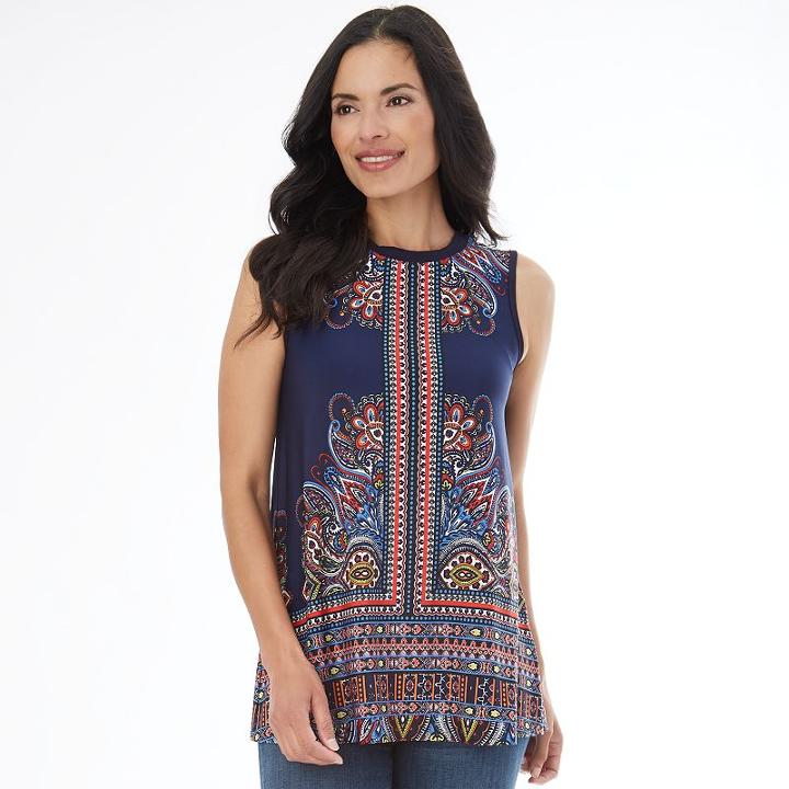 Women's Ab Studio Paisley Swing Tank, Size: Xlrg Av/rg, Ovrfl Oth