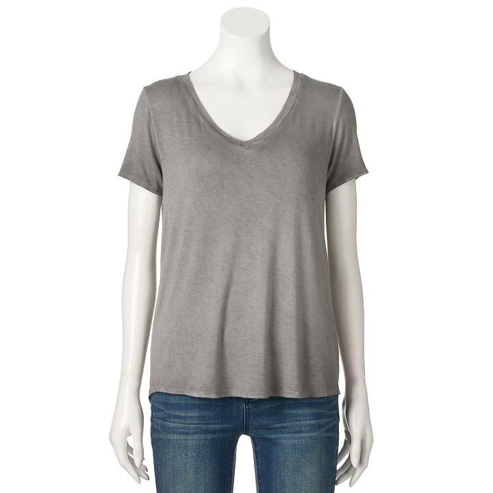 Women's Rock & Republic&reg; Back Cutout Tee, Size: Xs, Black