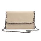 R & R Leather Whip-stitch Leather Crossbody Bag, Women's, Beig/green (beig/khaki)