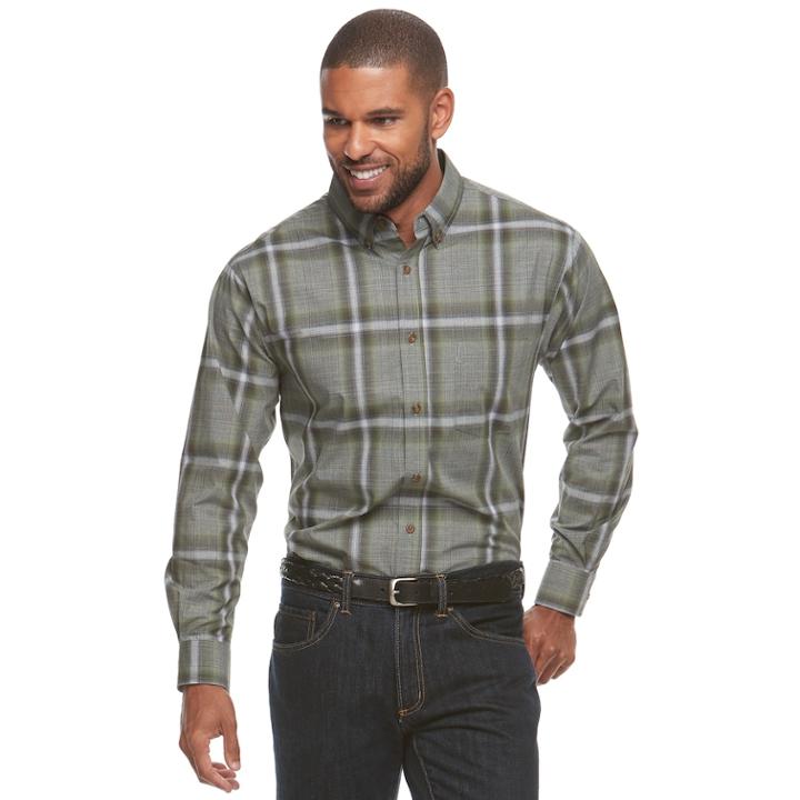 Men's Haggar&reg; Weekender Classic-fit Button-down Shirt, Size: Small, Green Oth