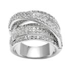 Sterling Silver 1-ct. T.w. Diamond Crisscross Ring, Women's, Size: 7, White