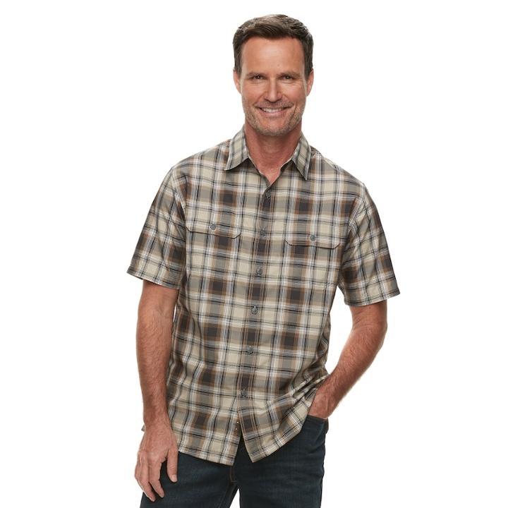 Men's Croft & Barrow&reg; Classic-fit Quick-dry Outdoor Button-down Shirt, Size: Xl, Med Grey