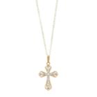 Two Tone 10k Gold Cubic Zirconia Cross Pendant Necklace, Women's, Size: 18