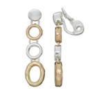 Napier Two Tone Hammered Circle Linear Clip-on Earrings, Women's, Multicolor