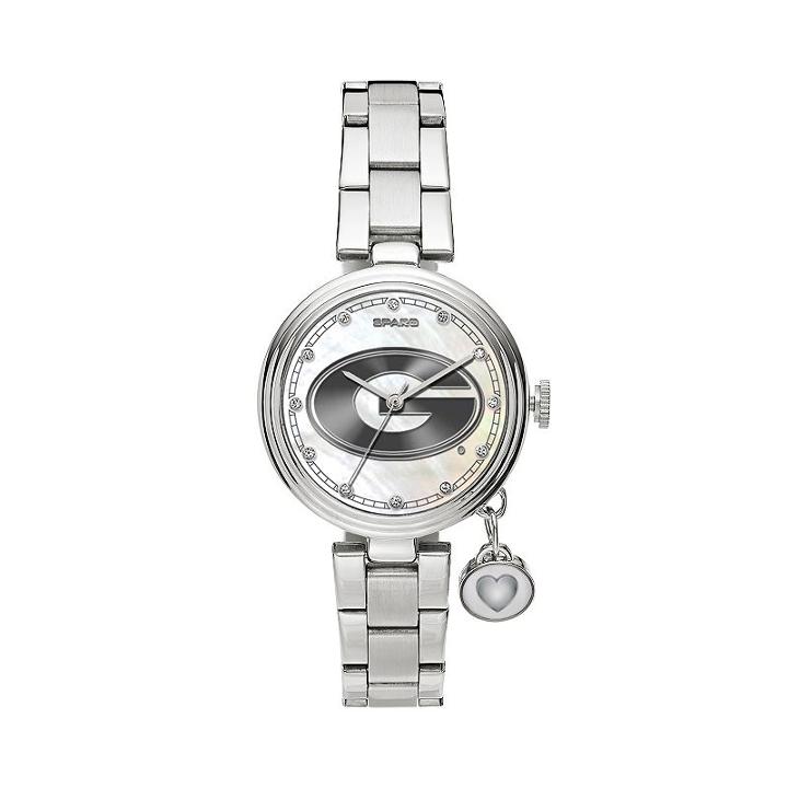 Sparo Charm Watch - Women's Georgia Bulldogs Stainless Steel, Grey