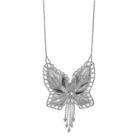 Sterling Silver Beaded Butterfly Necklace, Women's