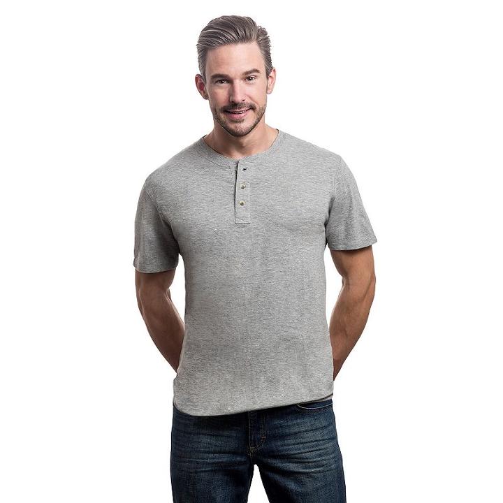Men's Lee The Weekender Classic-fit Textured Henley, Size: Xxl, Grey Other