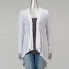 Women's Simply Vera Vera Wang Pointelle Flyaway Cardigan, Size: Small, White