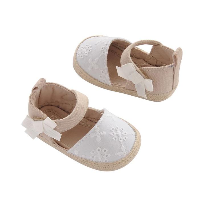 Newborn Baby Girl Carter's Crochet Espadrille Crib Shoes, White