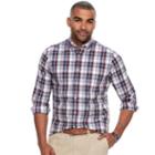 Men's Sonoma Goods For Life&trade; Flexwear Modern-fit Stretch Poplin Button-down Shirt, Size: Large, Red