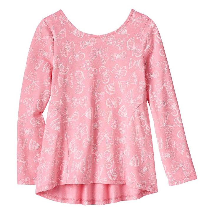 Girls 4-10 Jumping Beans® Pieced Graphic Tunic, Size: 6, Med Pink