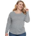 Plus Size Sonoma Goods For Life&trade; Essential Crewneck Tee, Women's, Size: 3xl, Light Grey