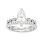 Sterling Silver Lab-created White Sapphire Marquise Engagement Ring Set, Women's, Size: 8