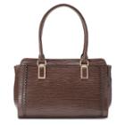 La Diva Surrey Faux Snakeskin Satchel, Women's, Brown
