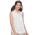 Juniors' So&reg; Sleeveless Shirt, Teens, Size: Large, White