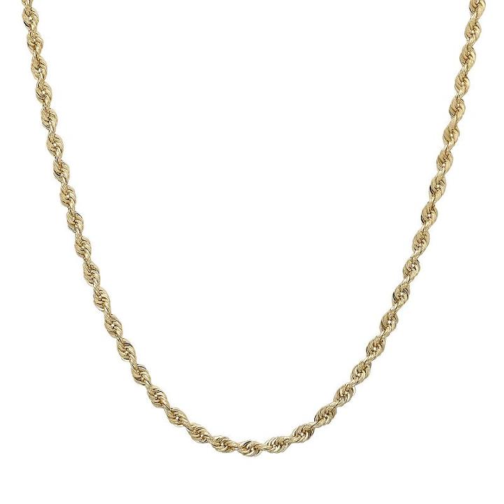 Everlasting Gold 14k Gold Rope Chain Necklace - 20 In, Women's, Size: 20, Yellow