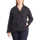 Plus Size Chaps French Terry Double Breasted Jacket, Women's, Size: 1xl, Blue