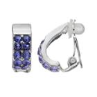 Dana Buchman Simulated Crystal Half Hoop Clip On Earrings, Women's, Purple