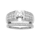 14k White Gold Igl Certified 1 3/8 Carat T.w. Diamond Multirow Engagement Ring Set, Women's, Size: 7