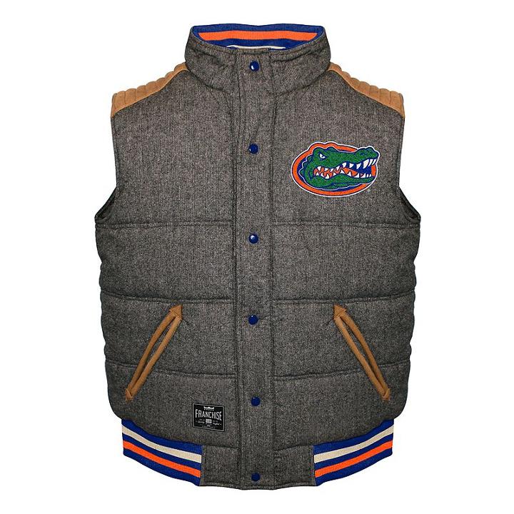 Men's Franchise Club Florida Gators Legacy Reversible Vest, Size: Small, Grey