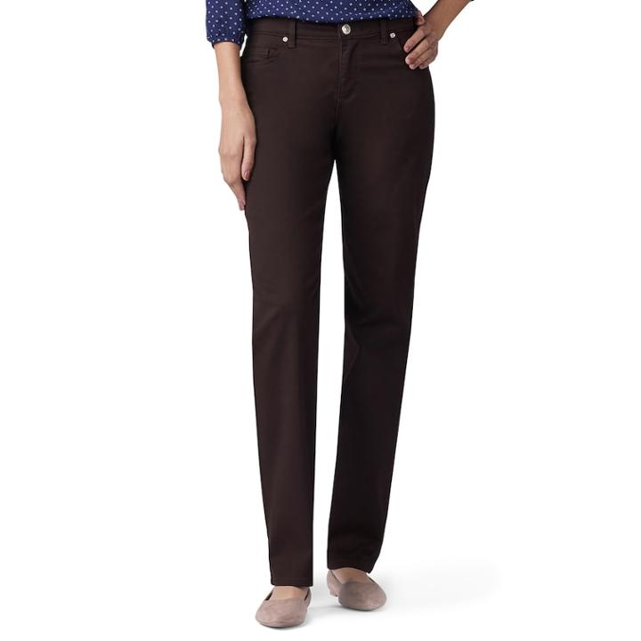 Women's Lee Relaxed Fit Straight Leg Jeans, Size: 12 T/l, Dark Brown