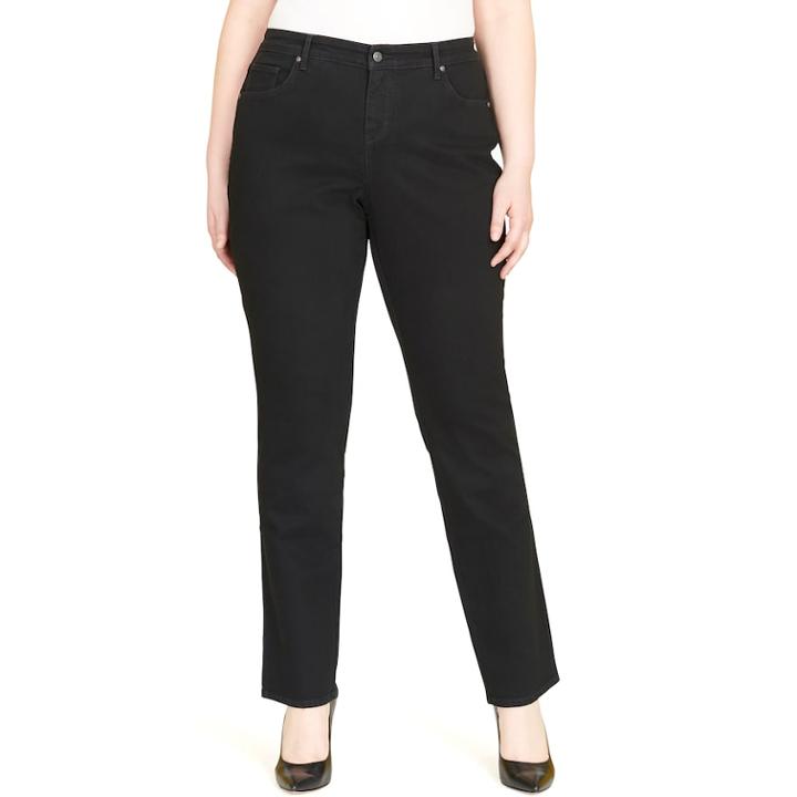 Plus Size Gloria Vanderbilt Straight Leg Midrise Jeans, Women's, Size: 24 W, Grey (charcoal)