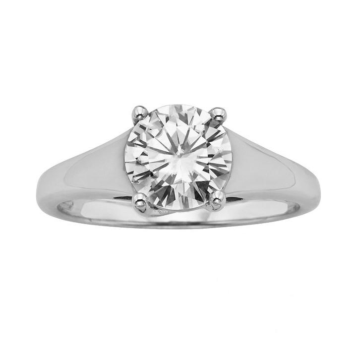 Forever Brilliant Round-cut Lab-created Moissanite Engagement Ring In 14k White Gold (1 1/2 Ct. T.w.), Women's, Size: 6
