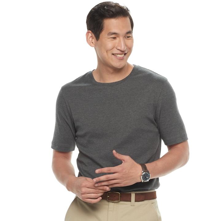 Men's Croft & Barrow&reg; Classic-fit Solid Performance Crewneck Tee, Size: Xxl, Dark Grey
