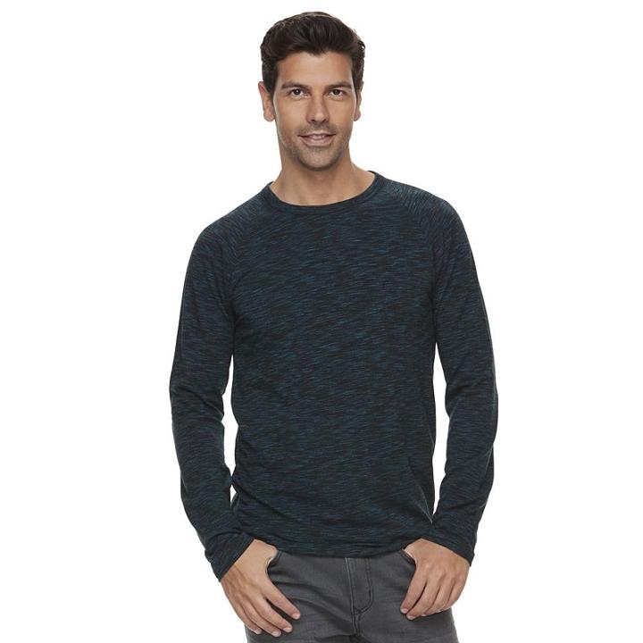 Men's Marc Anthony Slim-fit Shadow Dye Raglan Stretch Tee, Size: Large, Turquoise/blue (turq/aqua)