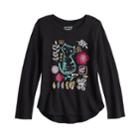 Girls 4-12 Jumping Beans&reg; Embellished Graphic Long-sleeve Tee, Size: 7, White