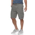 Men's Urban Pipeline&reg; Belted Twill Cargo Shorts, Size: 36, Grey