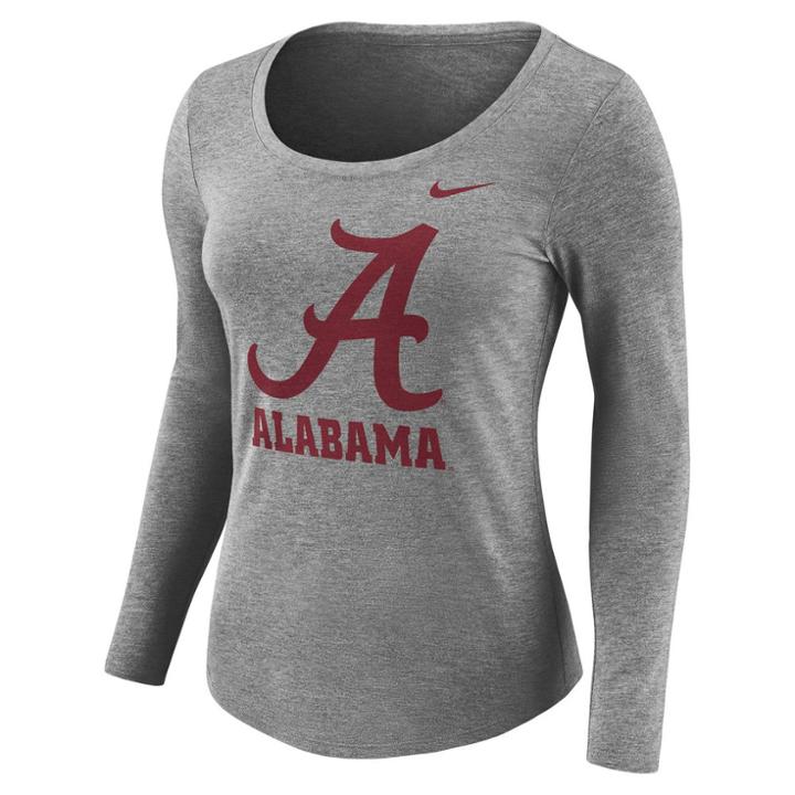 Women's Nike Alabama Crimson Tide Logo Tee, Size: Large, Gray