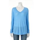 Women's Sonoma Goods For Life&trade; Woven V-neck Sweater, Size: Xl, Med Blue
