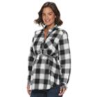 Maternity A:glow Flannel Shirt, Women's, Size: S-mat, Black
