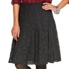 Women's Chaps Gored Lace Skirt, Size: 8, Black