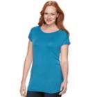 Maternity A:glow Ruched Snap-shoulder Nursing Tee, Women's, Size: S-mat, Med Blue