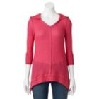 Women's French Laundry Hooded Shark-bite Hem Tunic, Size: Xl, Med Red