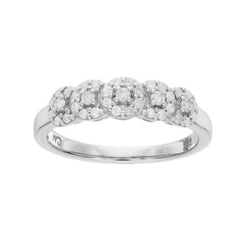 I Promise You Sterling Silver 1/3 Carat T.w. Diamond Halo Promise Ring, Women's, Size: 8, White