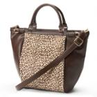 Adrienne Landau Cheetah Zip-top Convertible Tote, Women's, Brown