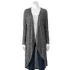 Women's French Laundry Marled Long Open-front Cardigan, Size: Large, Grey Other