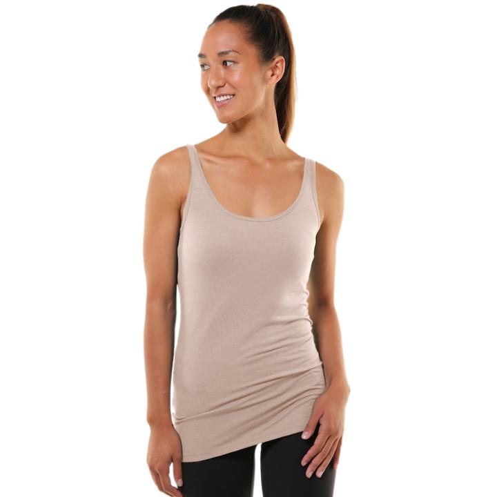 Women's Soybu Lola Scoopneck Yoga Tank, Size: Medium, Lt Beige