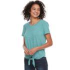 Juniors' So&reg; Tie Front Tee, Teens, Size: Small, Med Blue