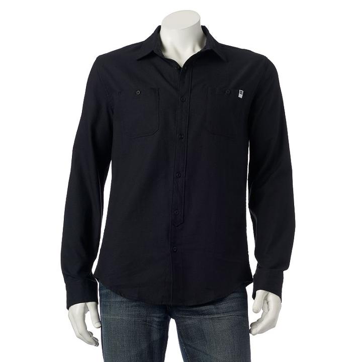 Men's Dc Shoe Co Ascend Button-down Shirt, Size: Medium, Black