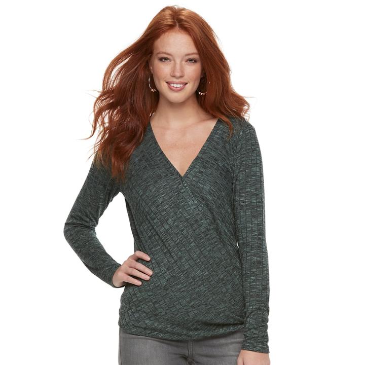Women's Rock & Republic&reg; Twist Top, Size: Xl, Med Green