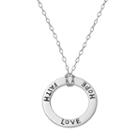 Sterling Silver Faith Love Hope Circle Pendant Necklace, Women's, Size: 18, Grey